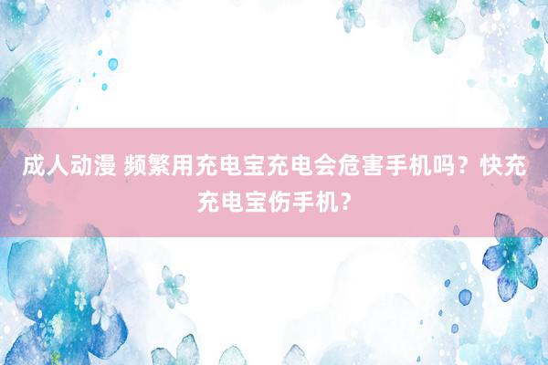 成人动漫 频繁用充电宝充电会危害手机吗?快充充电宝伤手机?