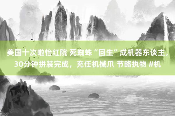 美国十次啦怡红院 死蜘蛛“回生”成机器东谈主,30分钟拼装完成,充任机械爪 节略执物 #机