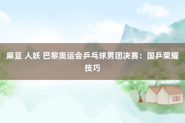 麻豆 人妖 巴黎奥运会乒乓球男团决赛:国乒荣耀技巧