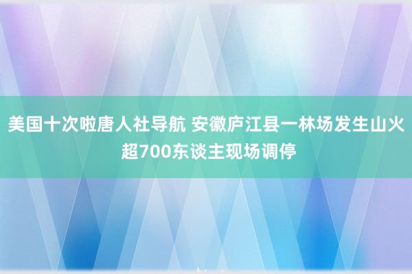 美国十次啦唐人社导航 安徽庐江县一林场发生山火 超700东谈主现场调停