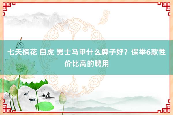 七天探花 白虎 男士马甲什么牌子好？保举6款性价比高的聘用