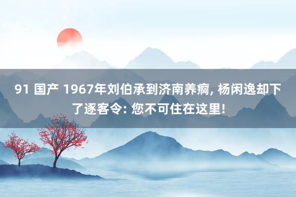 91 国产 1967年刘伯承到济南养痾, 杨闲逸却下了逐客令: 您不可住在这里!